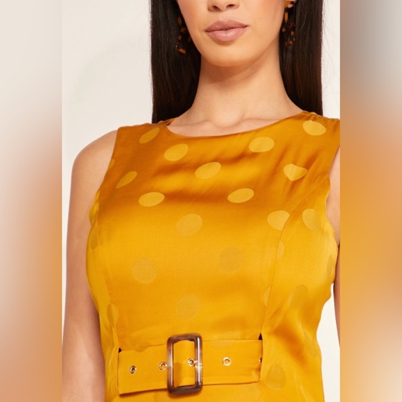 Ted Baker Innabel Satin Polka Dot Belted A Line Midi Dress - Picture 3 of 11